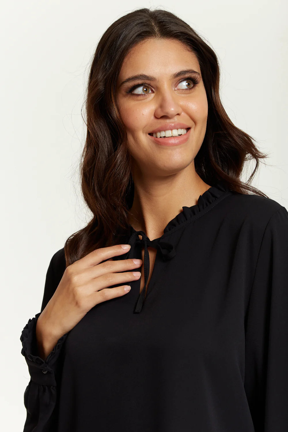 Hoxton Gal Tunic | Oversized Tunic with Ruffle Neck Detail