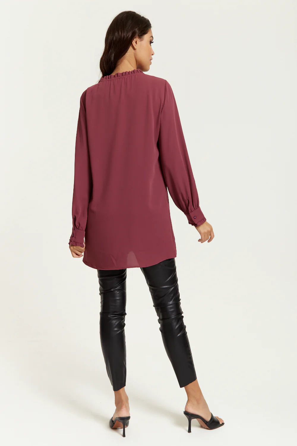 Hoxton Gal Tunic | Oversized Tunic with Ruffle Neck Detail