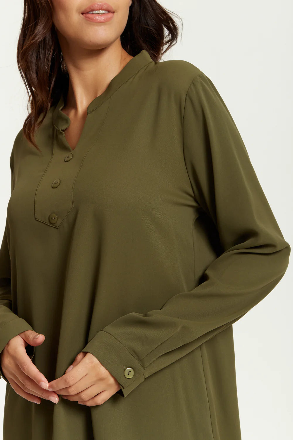 Hoxton Gal Tunic - Long Sleeves - Button Details