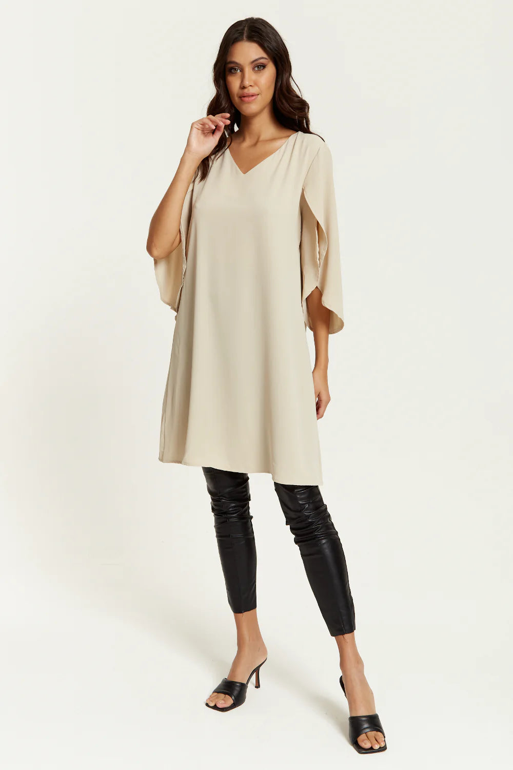 Hoxton Gal V Neck Tunic with Split Sleeves - Oversized - SEO REWRITTEN