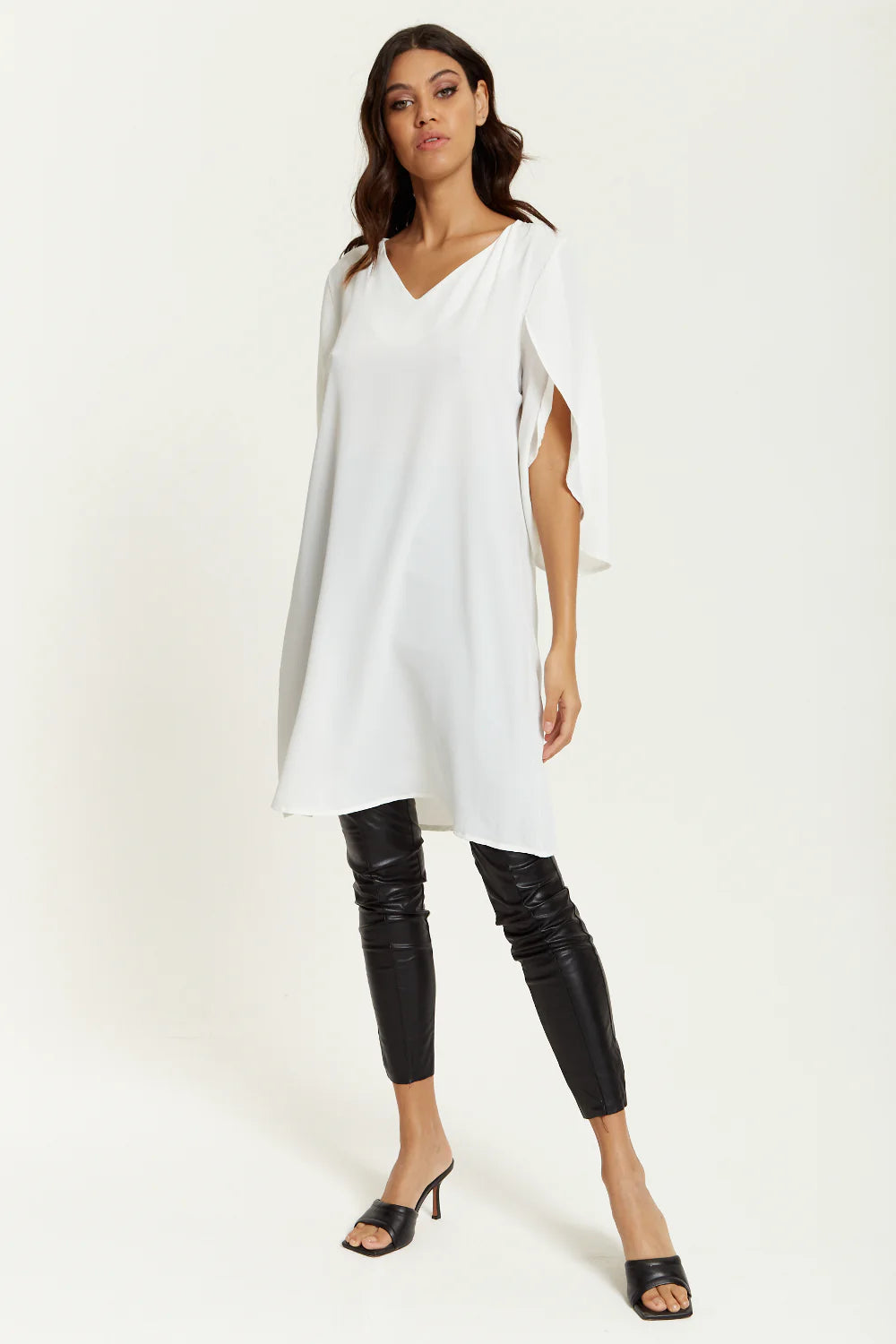 Hoxton Gal V Neck Tunic with Split Sleeves - Oversized - SEO REWRITTEN