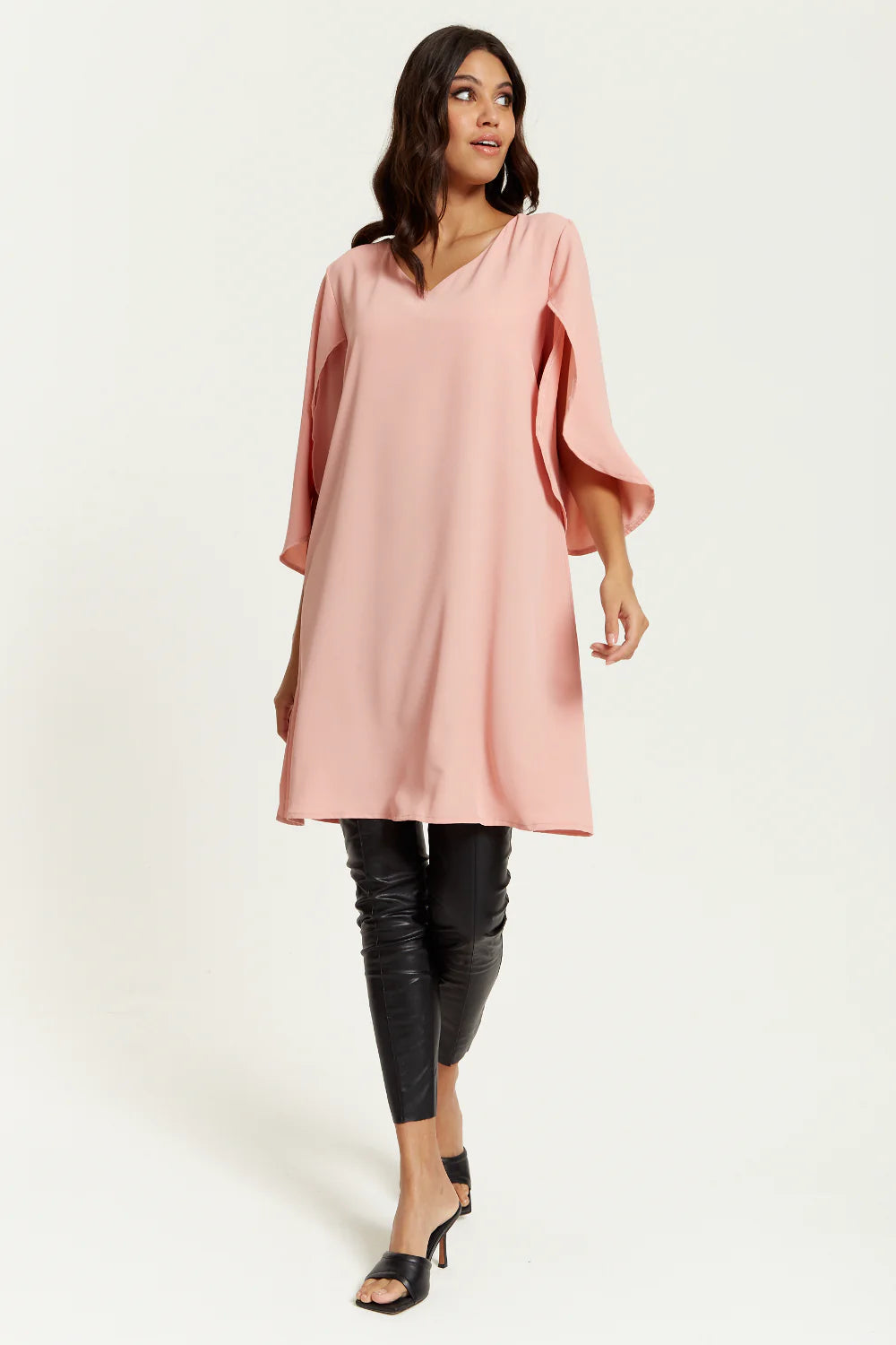 Hoxton Gal V Neck Tunic with Split Sleeves - Oversized - SEO REWRITTEN