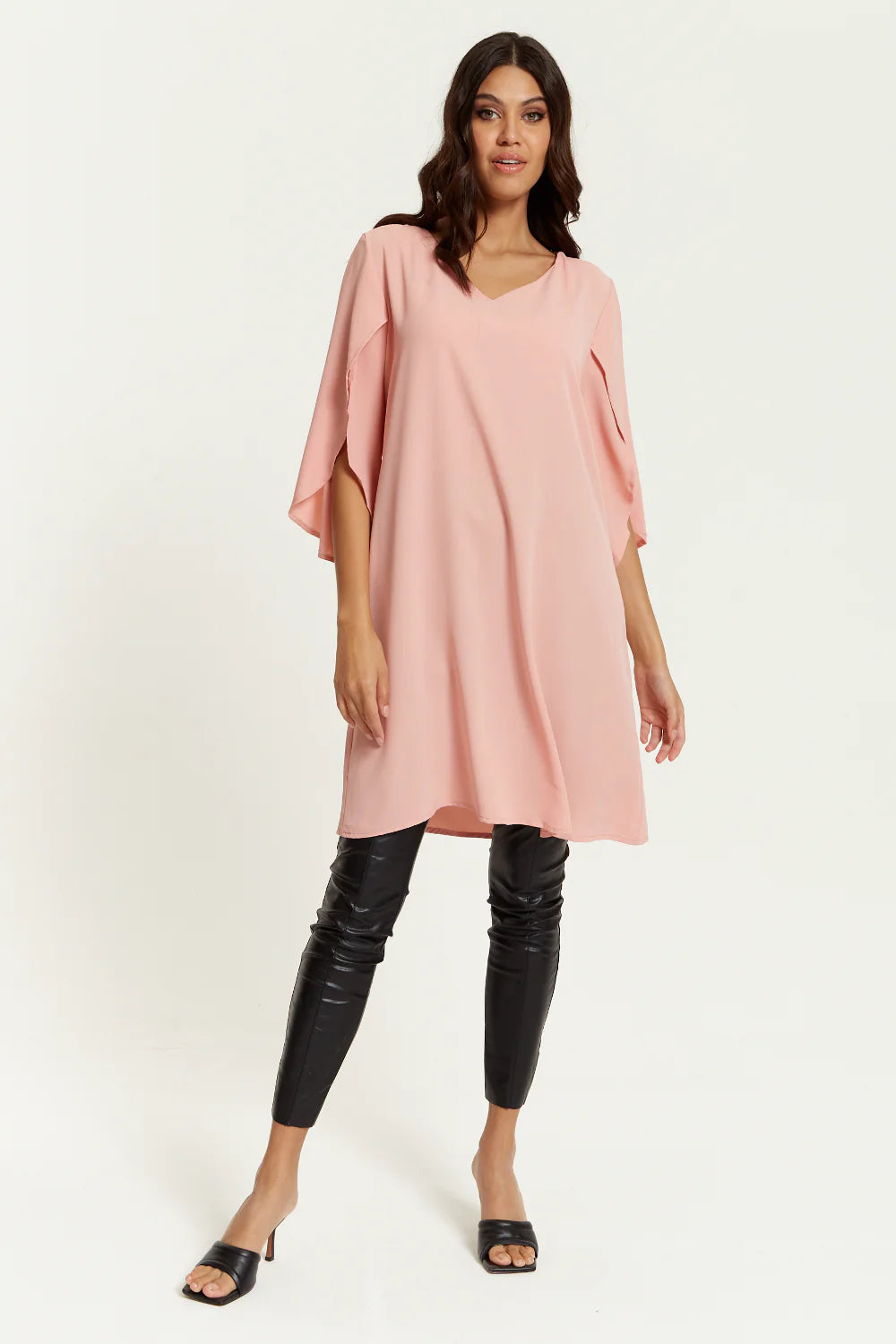 Hoxton Gal V Neck Tunic with Split Sleeves - Oversized - SEO REWRITTEN