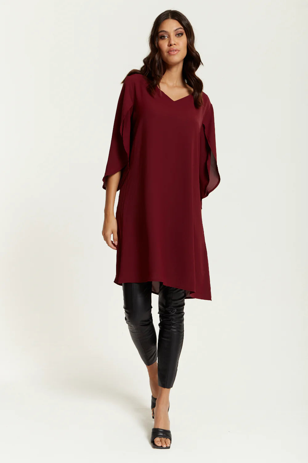 Hoxton Gal V Neck Tunic with Split Sleeves - Oversized - SEO REWRITTEN