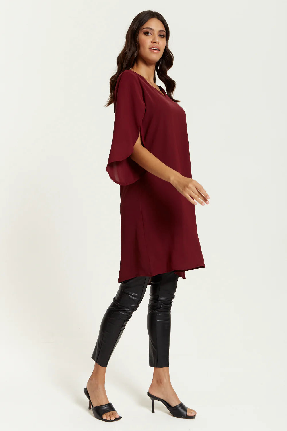 Hoxton Gal V Neck Tunic with Split Sleeves - Oversized - SEO REWRITTEN