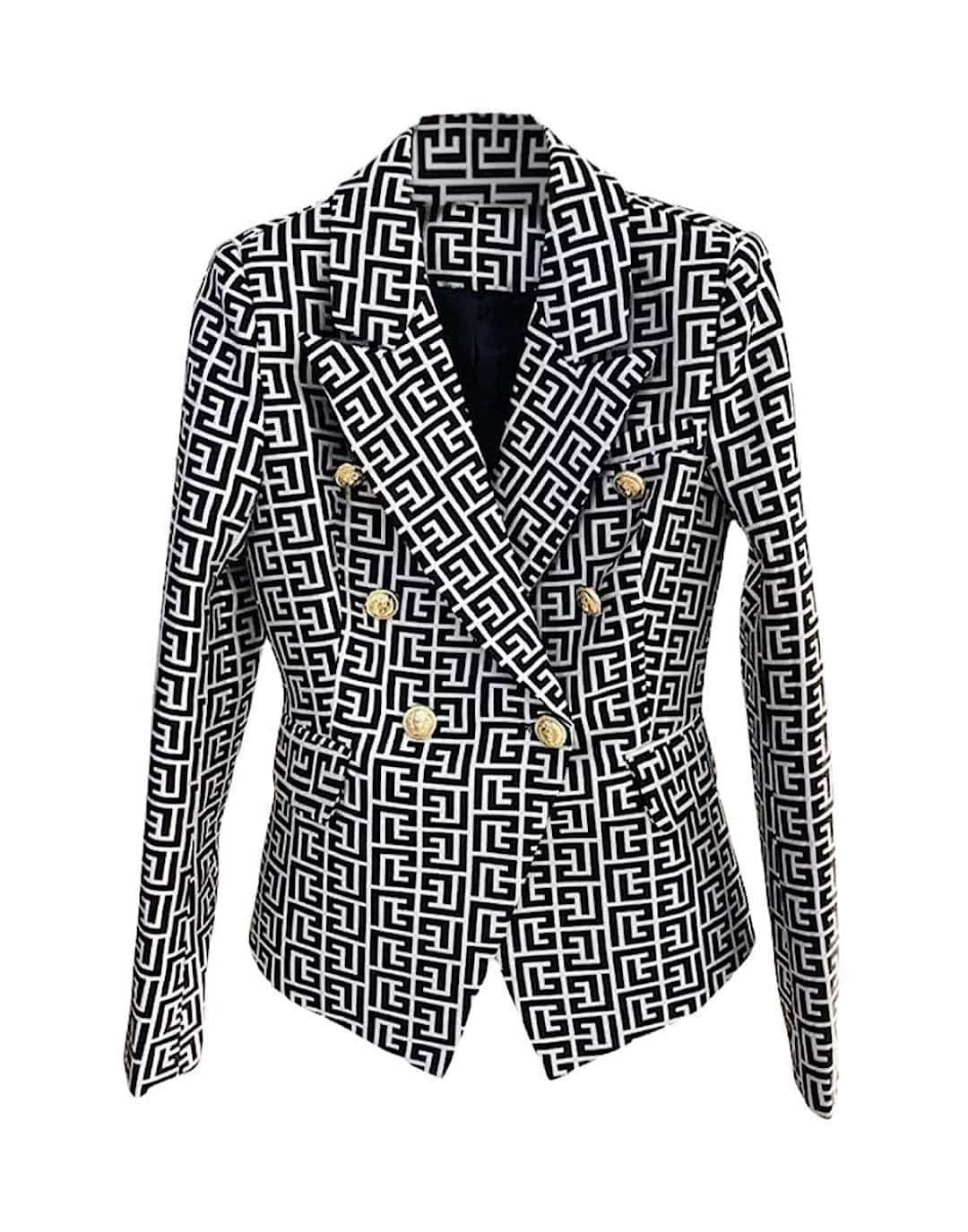 Jacquard Blazer with Geometrical Pattern