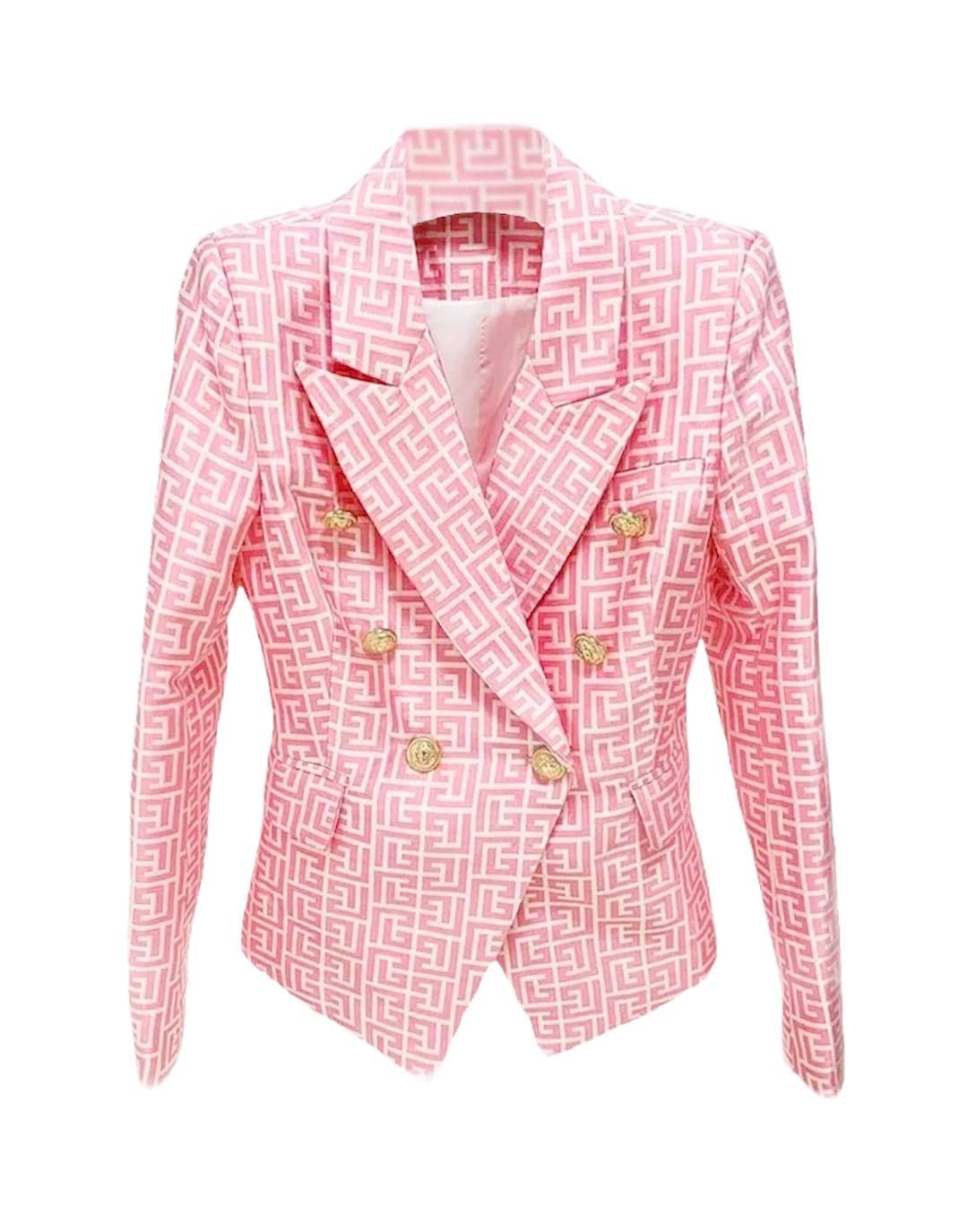 Jacquard Blazer with Geometrical Pattern