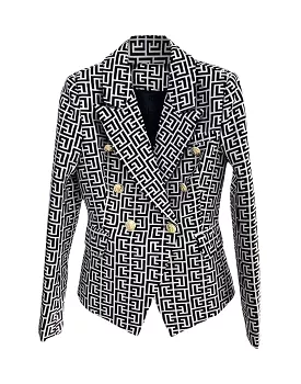 Jacquard Blazer with Geometrical Pattern