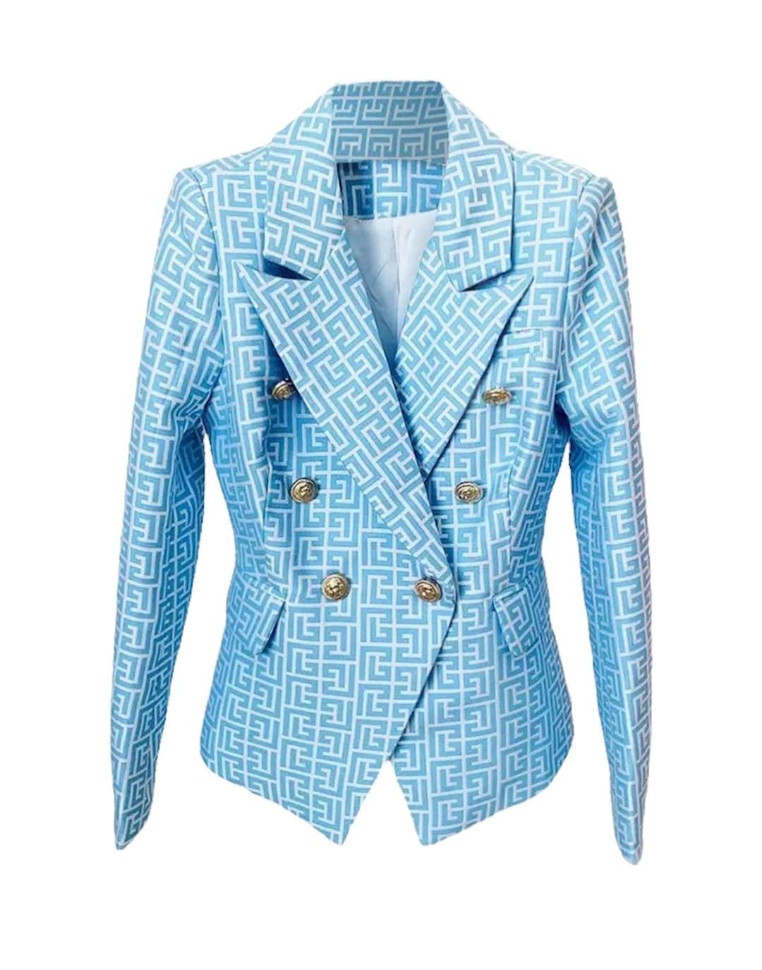 Jacquard Blazer with Geometrical Pattern