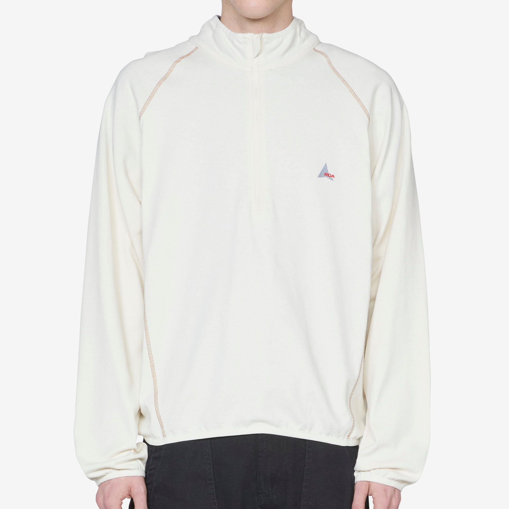 Jersey Half Zip Sweater Ivory