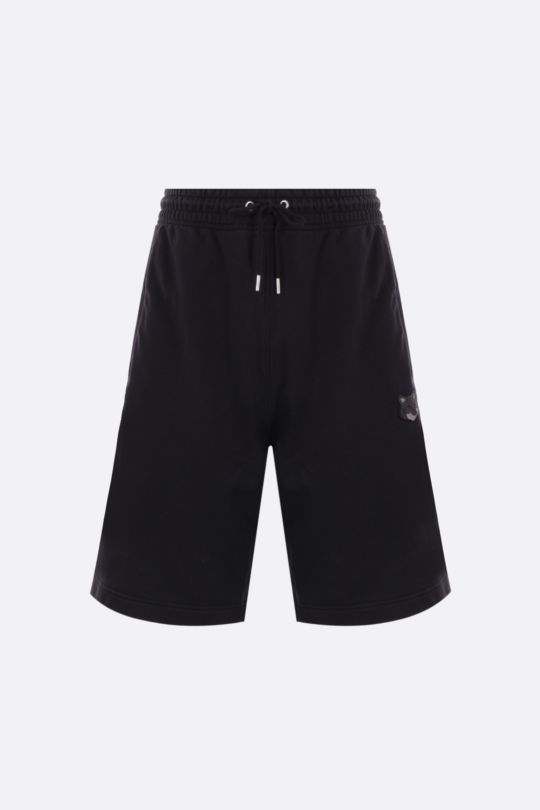 Jersey shorts with a bold logo patch featuring a fox head