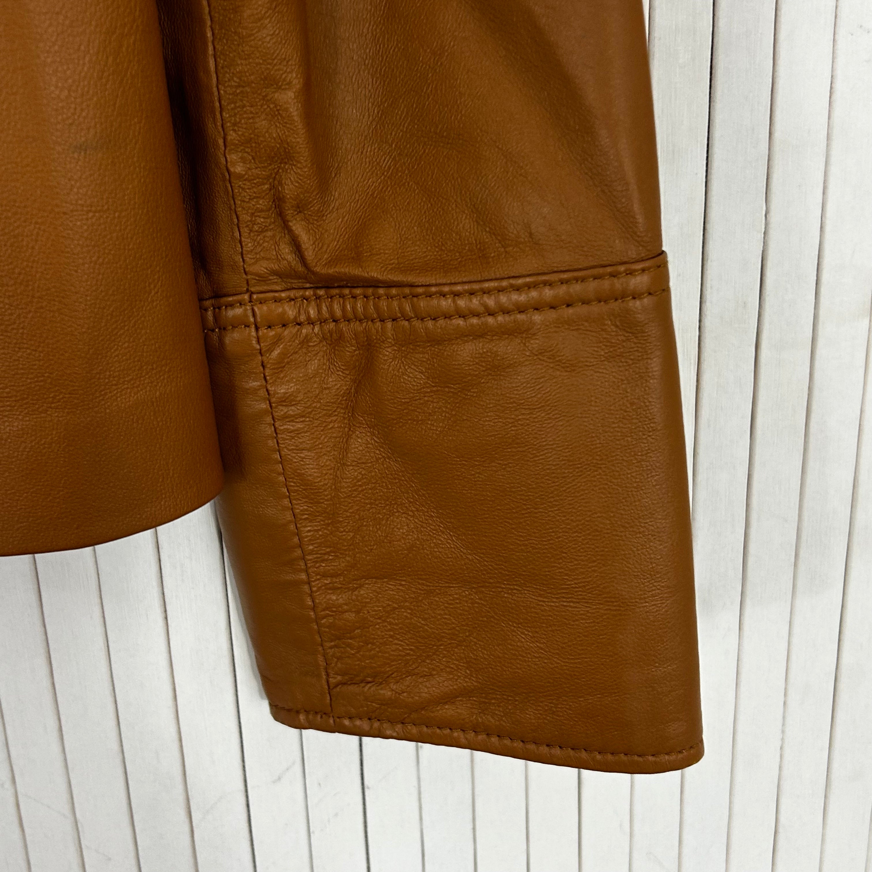 Joseph Caramel Bibo Nappa Leather Turtleneck Top S - $1075 New