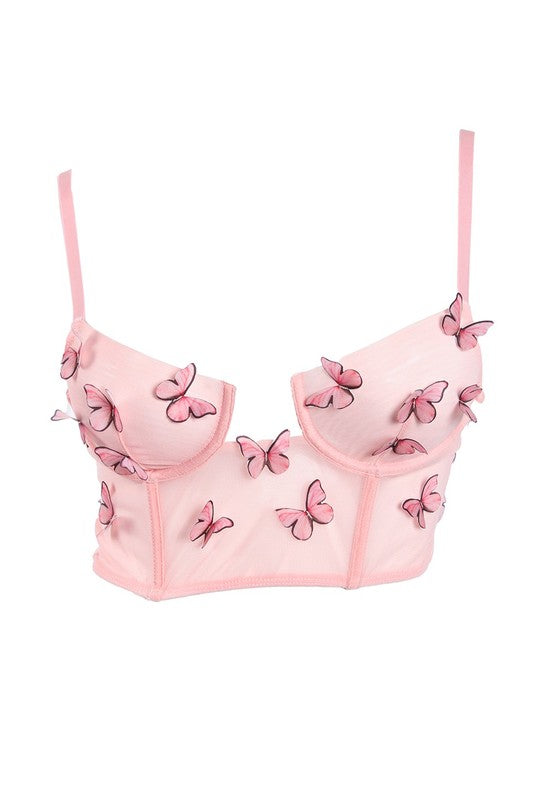 Kendall Pink Butterfly Corset Top.