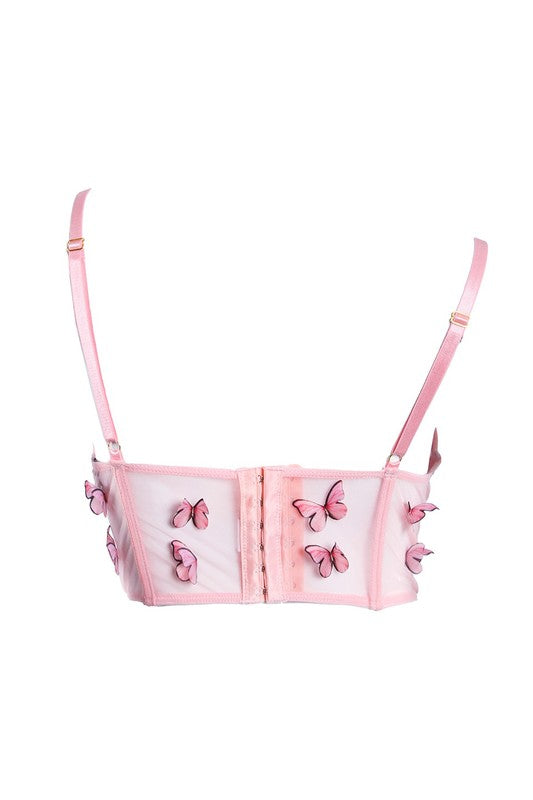 Kendall Pink Butterfly Corset Top.