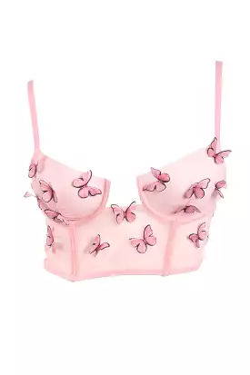 Kendall Pink Butterfly Corset Top.