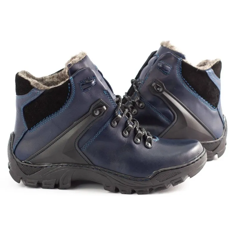 KENT Men's winter boots Snow shoes 119, trekking, navy blue