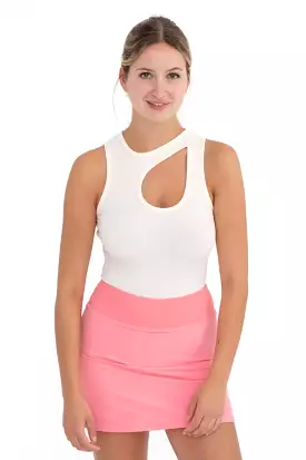 Keyhole sleeveless bodysuit with cut-out design