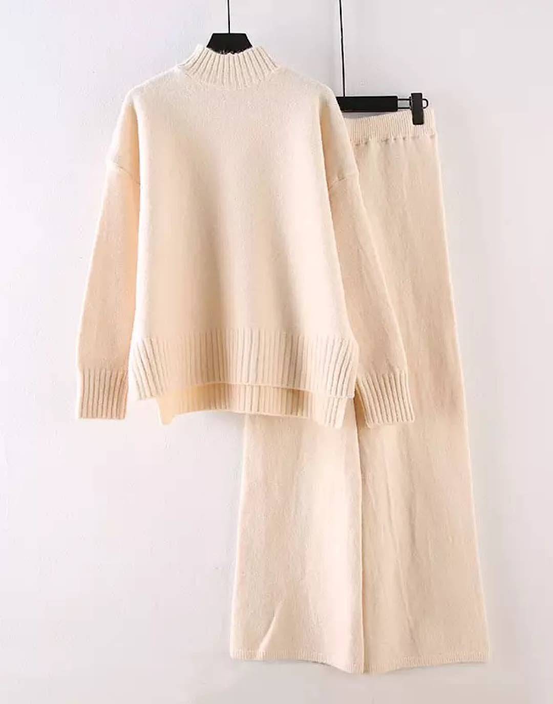 Knit Turtleneck Top Pants Set