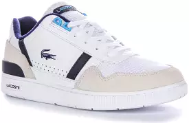 Lacoste White Blue T-Clip Trainer for Men