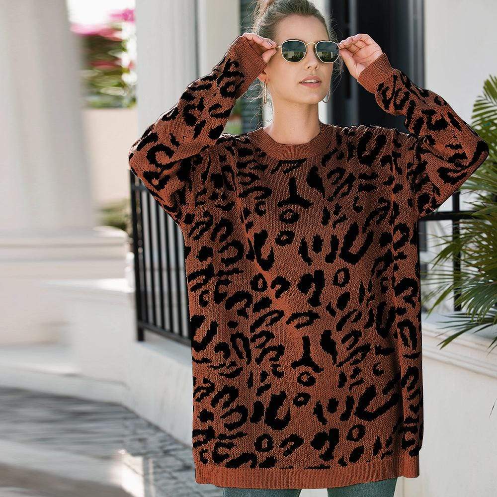 Leopard Print Tunic Sweater