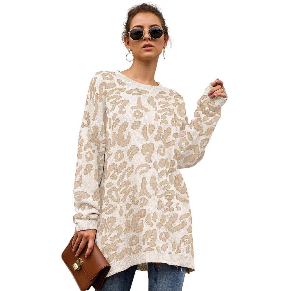 Leopard Print Tunic Sweater