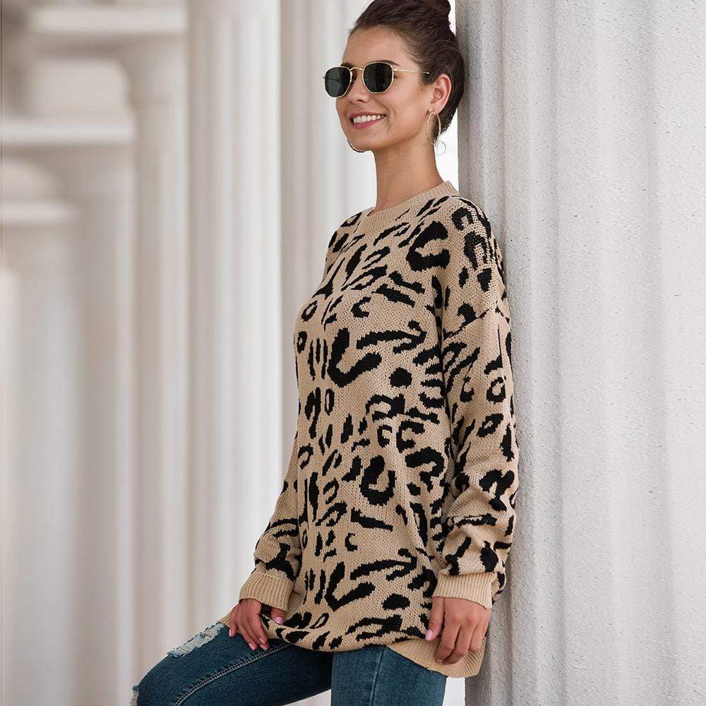 Leopard Print Tunic Sweater