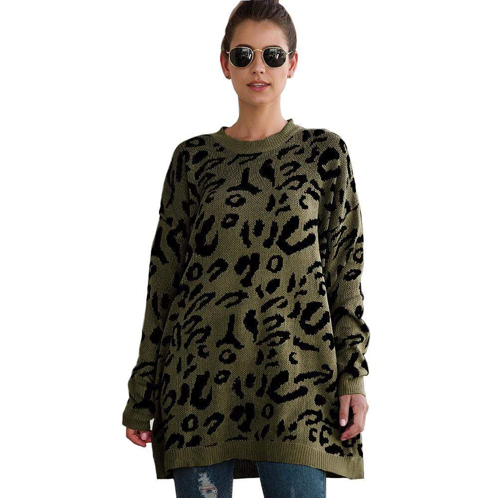 Leopard Print Tunic Sweater