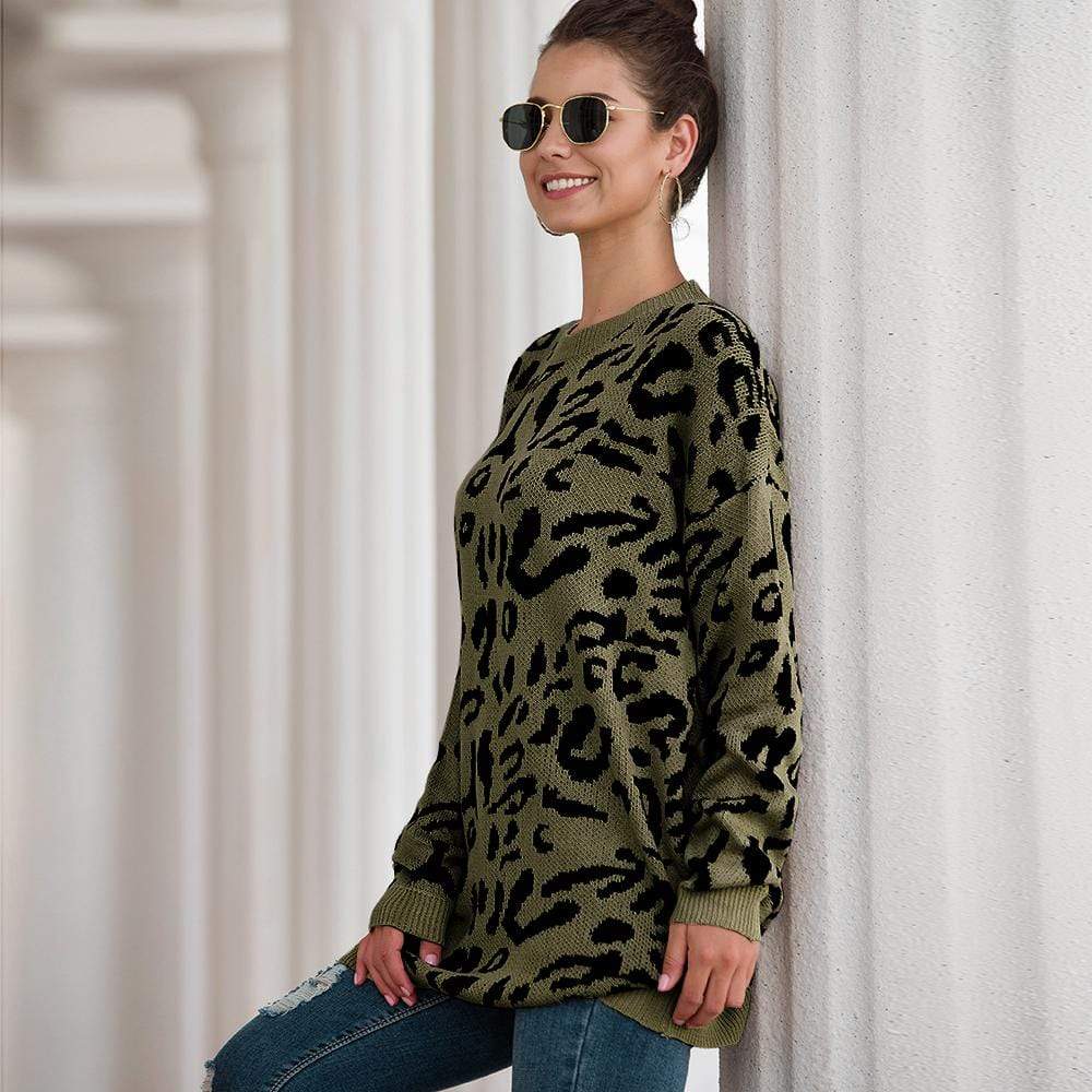 Leopard Print Tunic Sweater