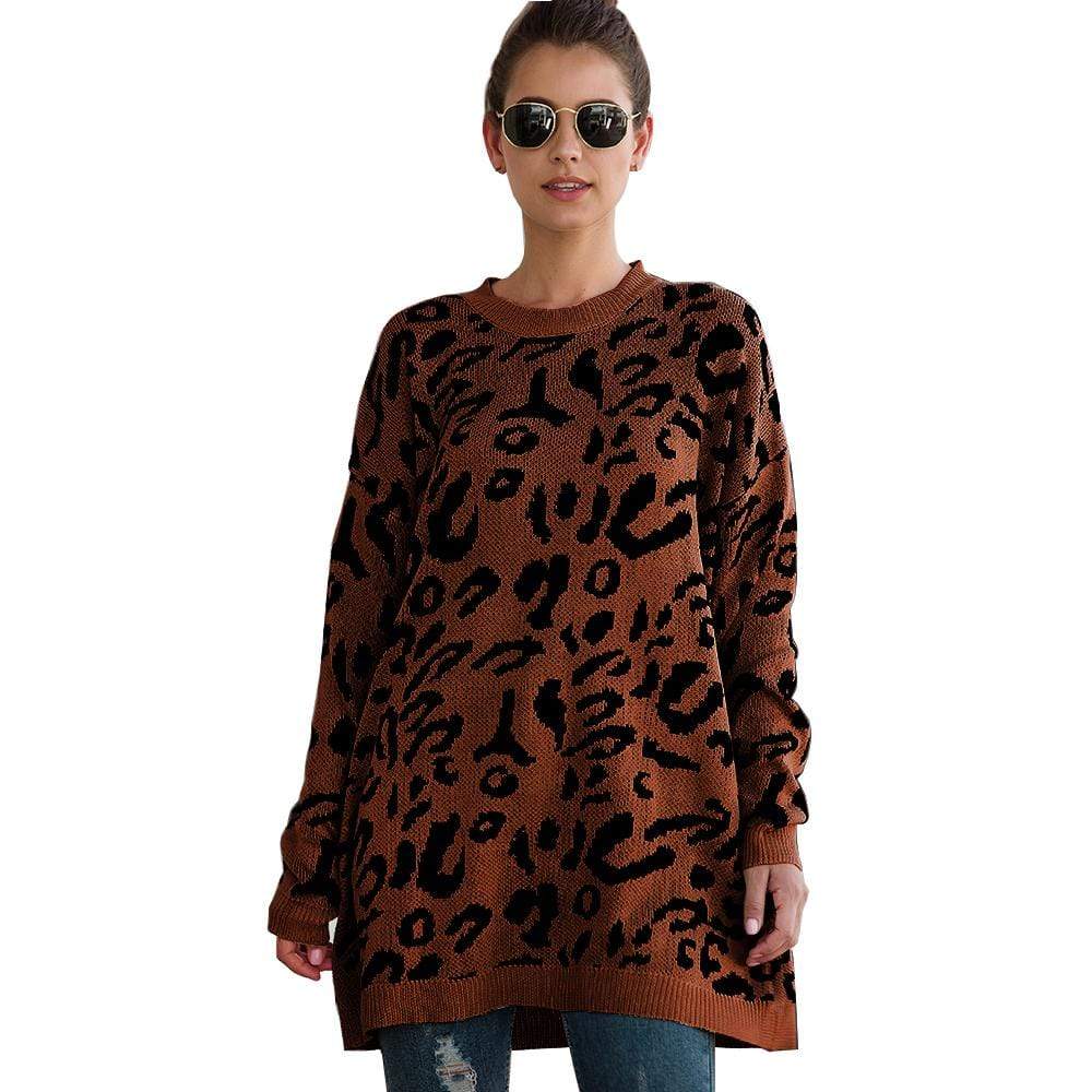 Leopard Print Tunic Sweater