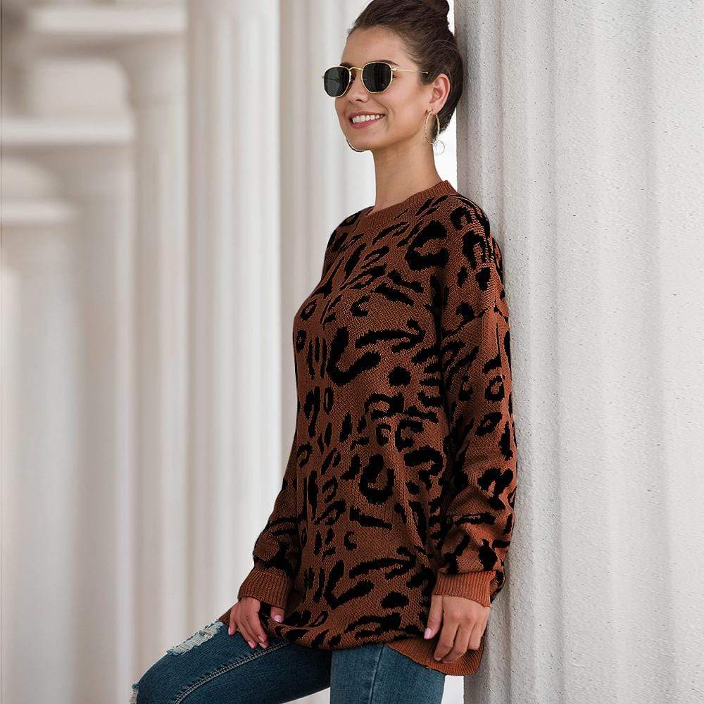 Leopard Print Tunic Sweater