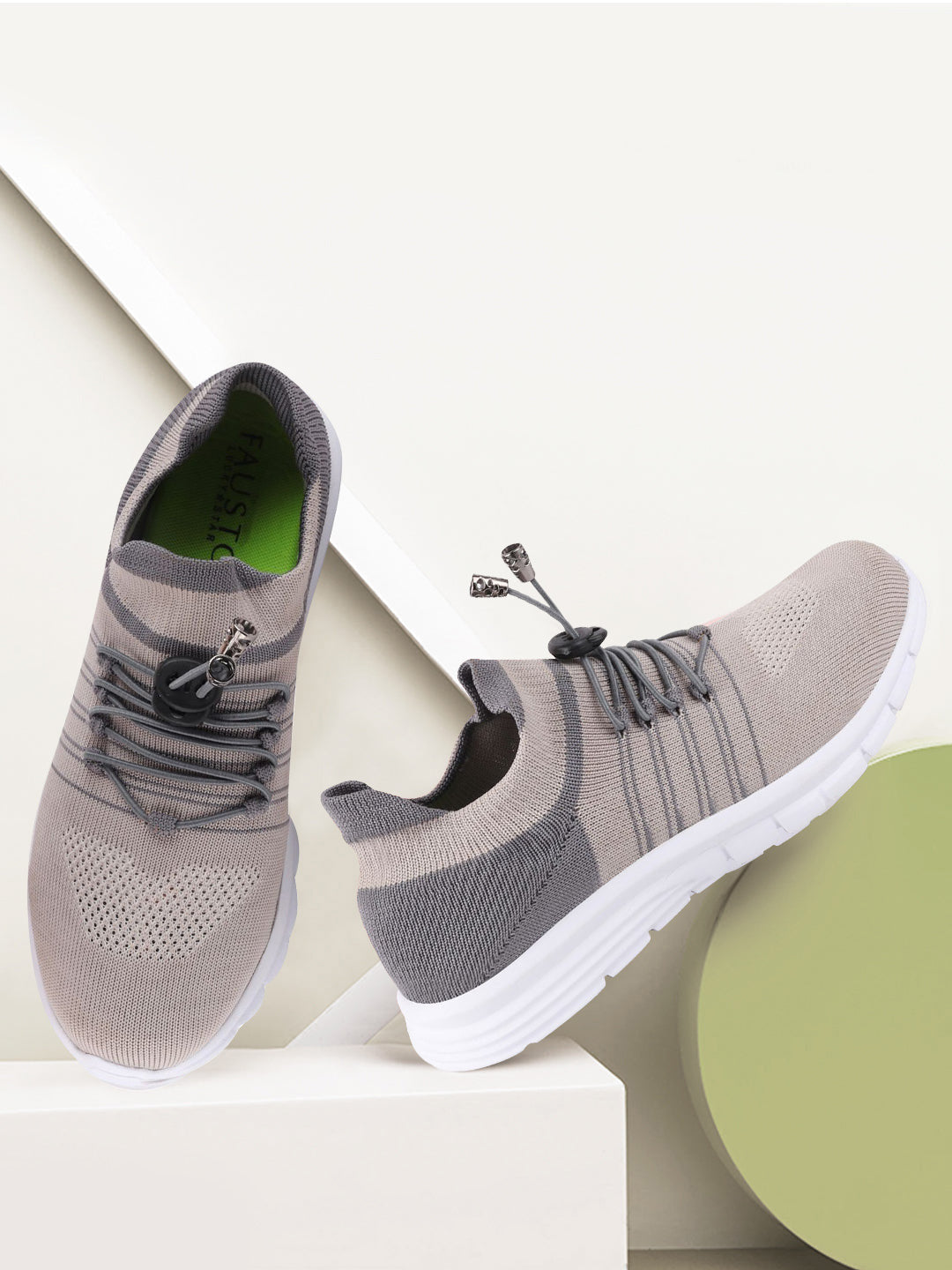 Light Grey Women's Sports Lace-Up Outdoor Running Shoes