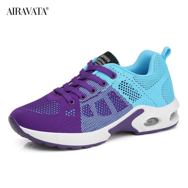 Light Lace Up Running Shoes for Women - Outdoor Breathable Air Cushion Athletic Footwear