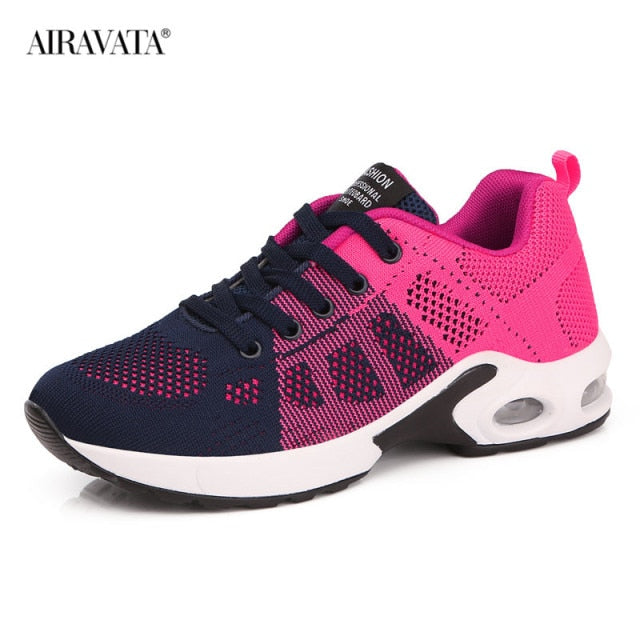 Light Lace Up Running Shoes for Women - Outdoor Breathable Air Cushion Athletic Footwear