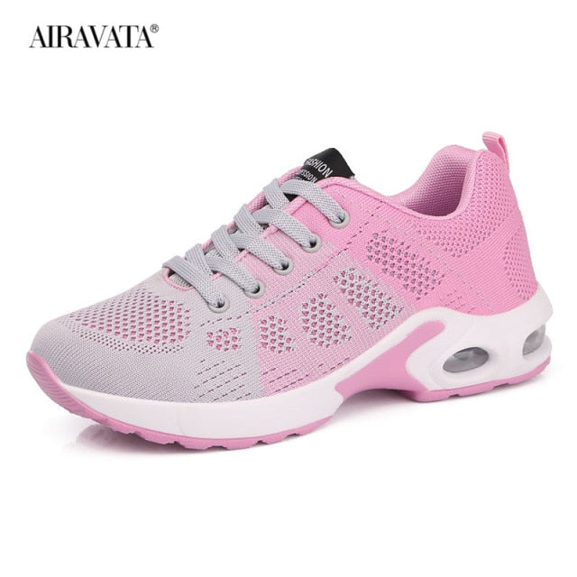 Light Lace Up Running Shoes for Women - Outdoor Breathable Air Cushion Athletic Footwear