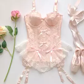 light pink ballet corset lingerie