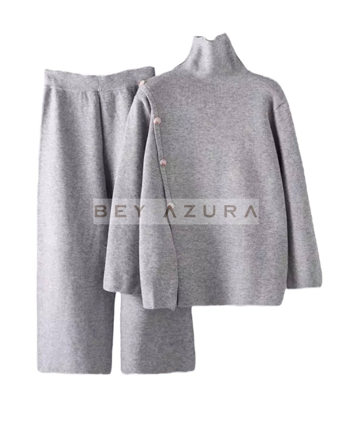 Long Turtleneck Top and Cropped Pants Set - Google SEO Rewritten Result