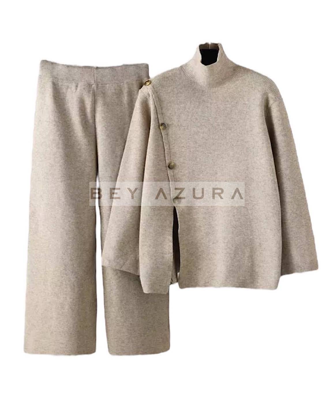 Long Turtleneck Top and Cropped Pants Set - Google SEO Rewritten Result