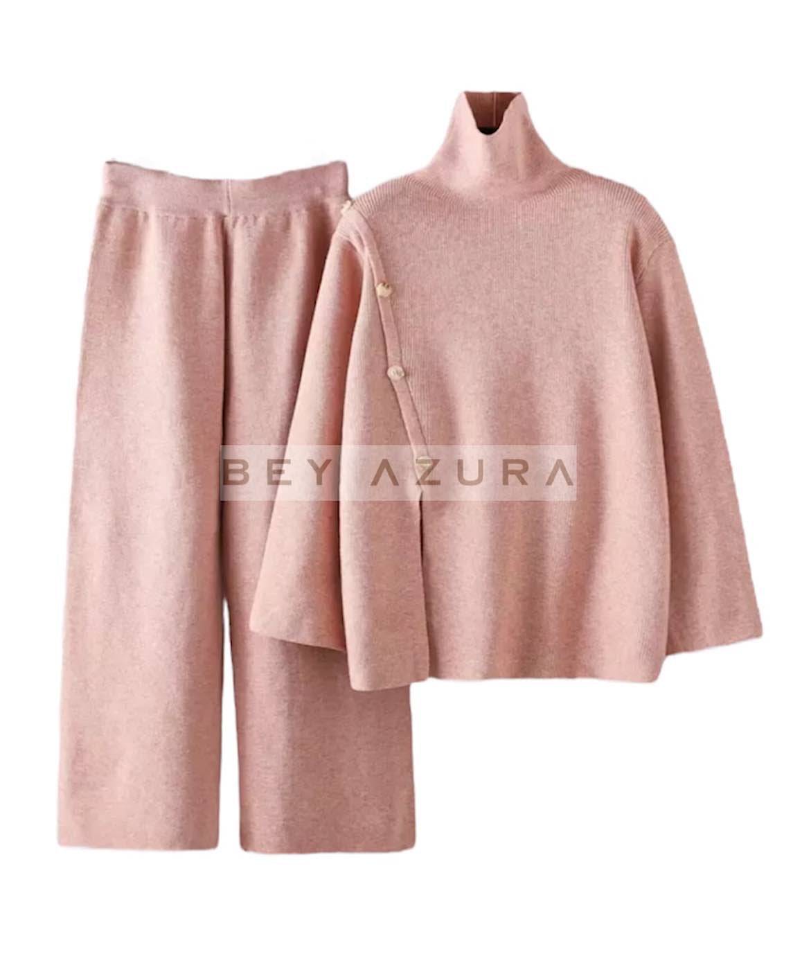 Long Turtleneck Top and Cropped Pants Set - Google SEO Rewritten Result