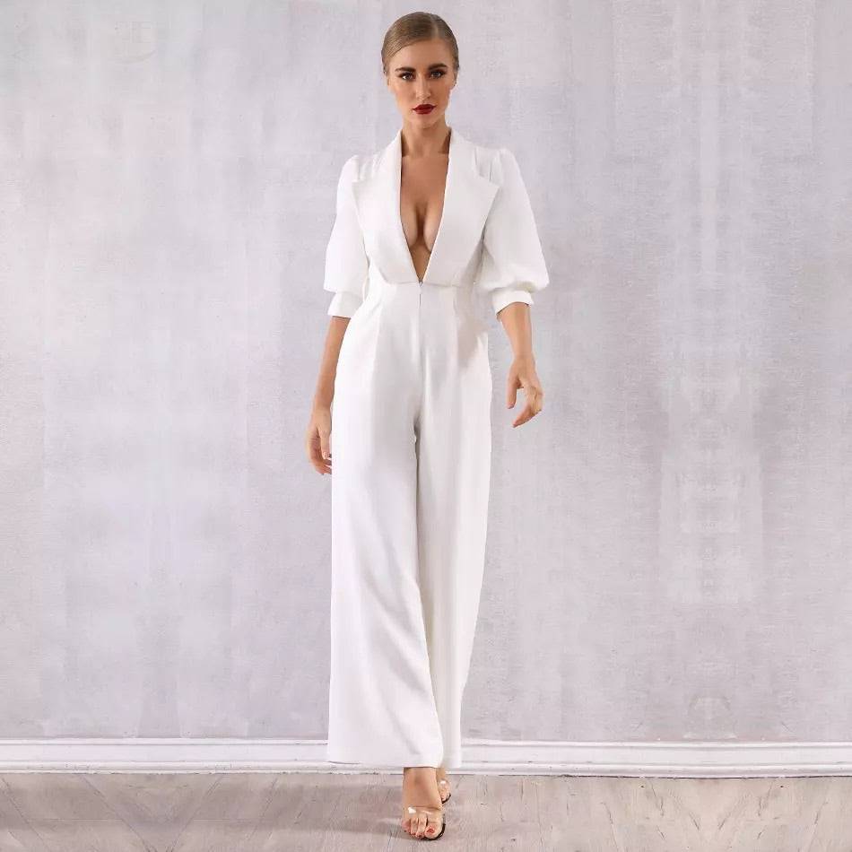 Low-Cut Blazer Jumpsuit