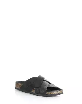 Matte Black Slip-on Sandals