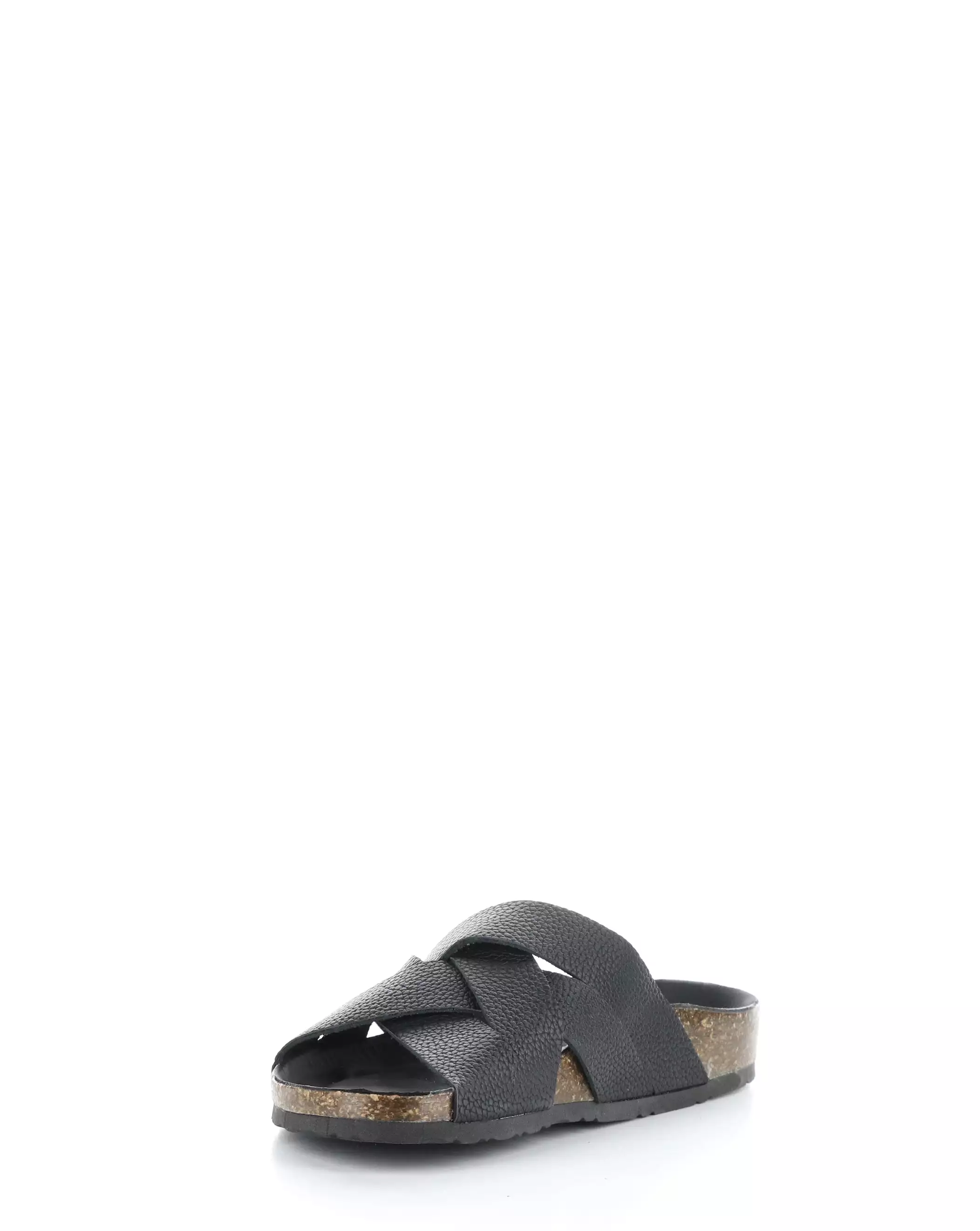 Matte Black Slip-on Sandals