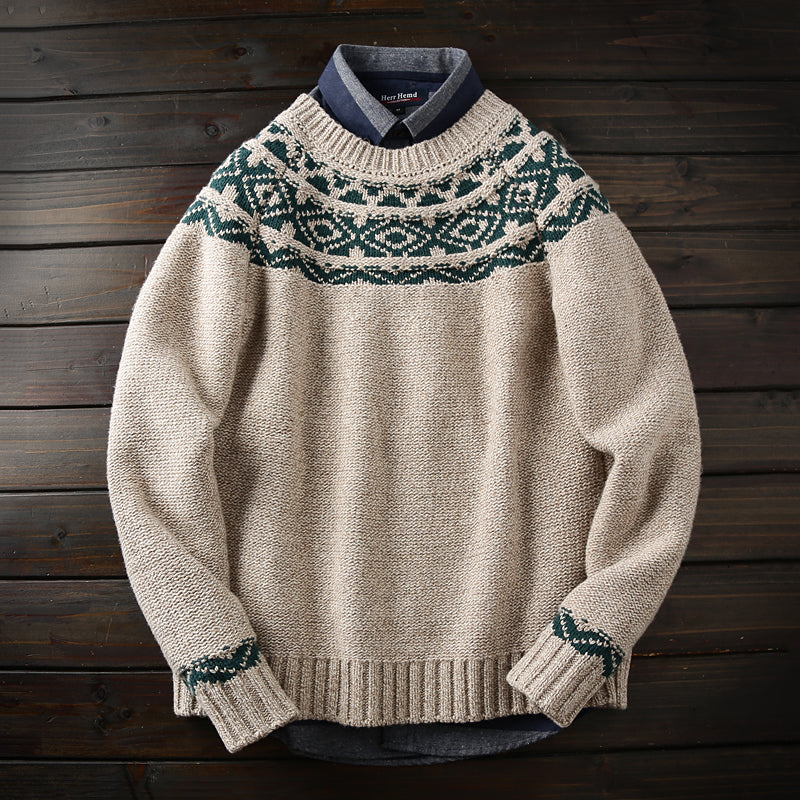 Men's Heather Sweater Pull Over Pattern