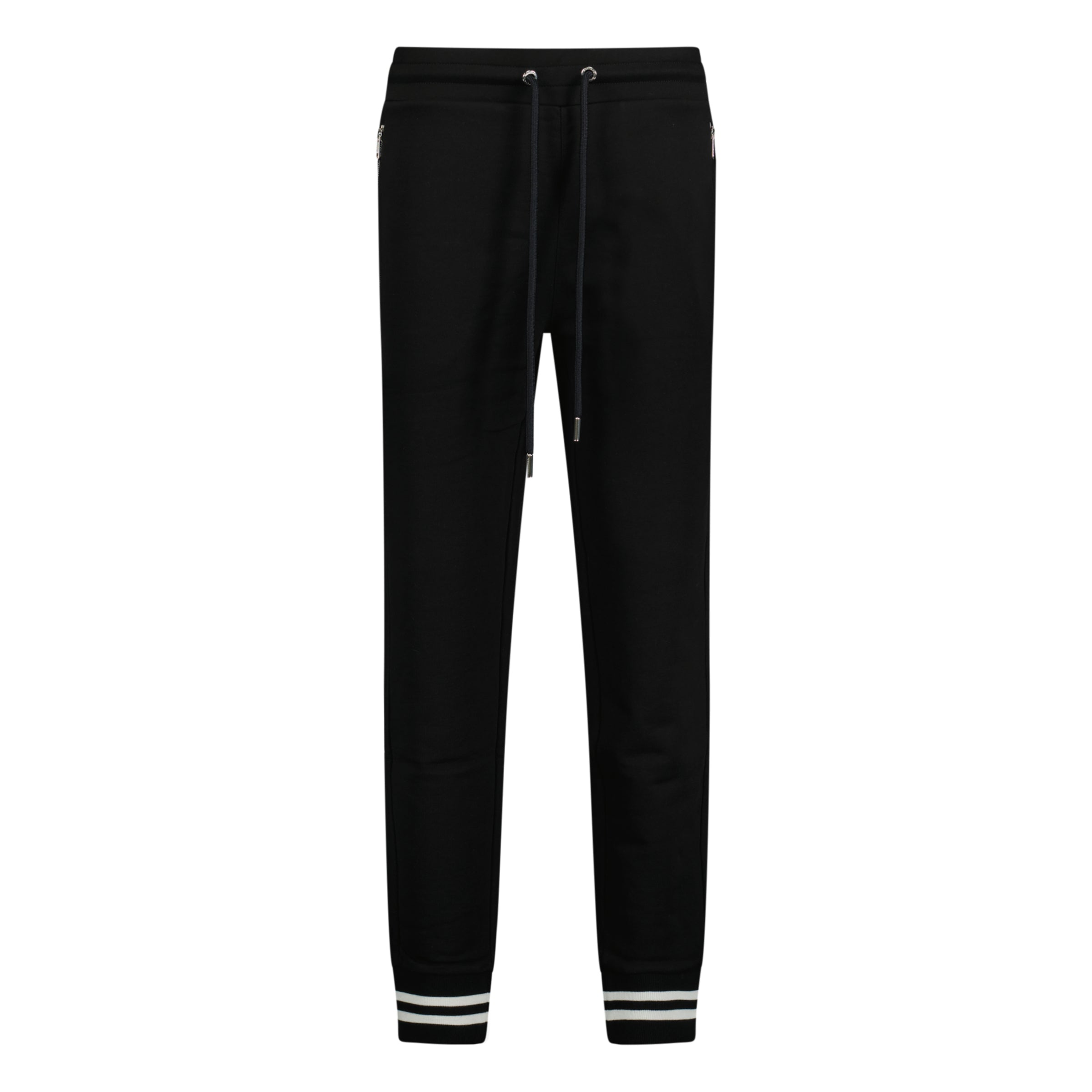 Moncler sweatpants black cotton jersey logo patch.