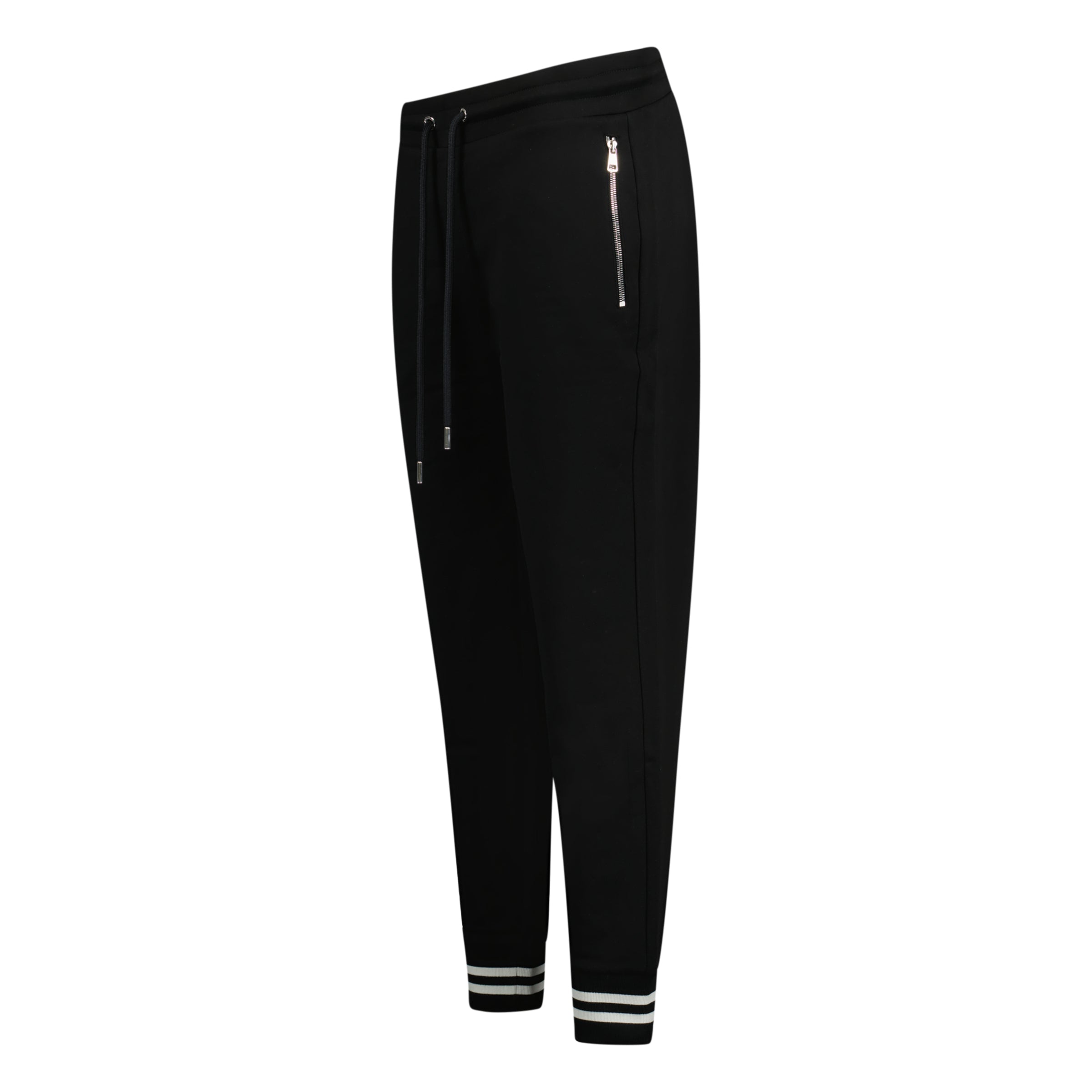 Moncler sweatpants black cotton jersey logo patch.