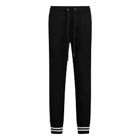 Moncler sweatpants black cotton jersey logo patch.