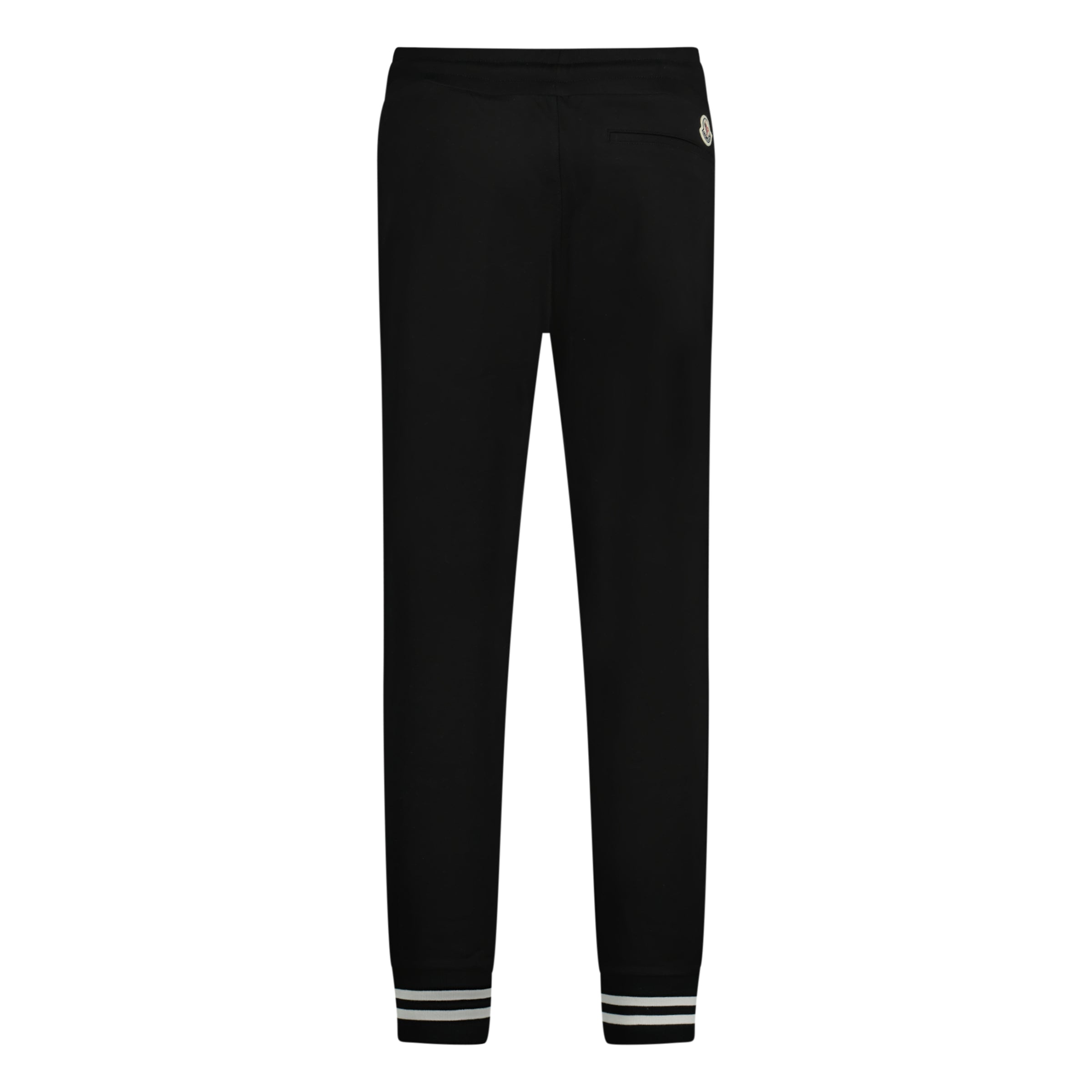 Moncler sweatpants black cotton jersey logo patch.