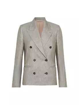 Mélange blazer with Mobili detail: a stylish, versatile option for your wardrobe.