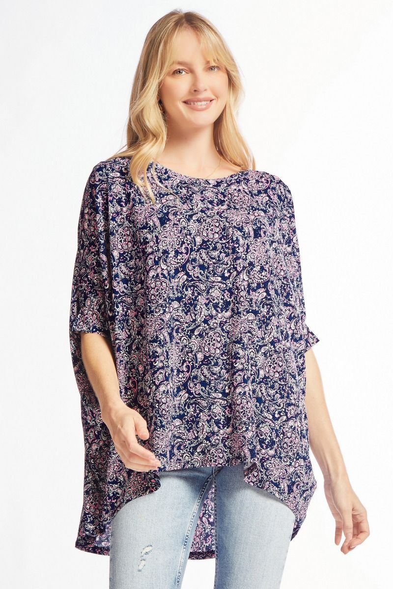 navy blue tunic top