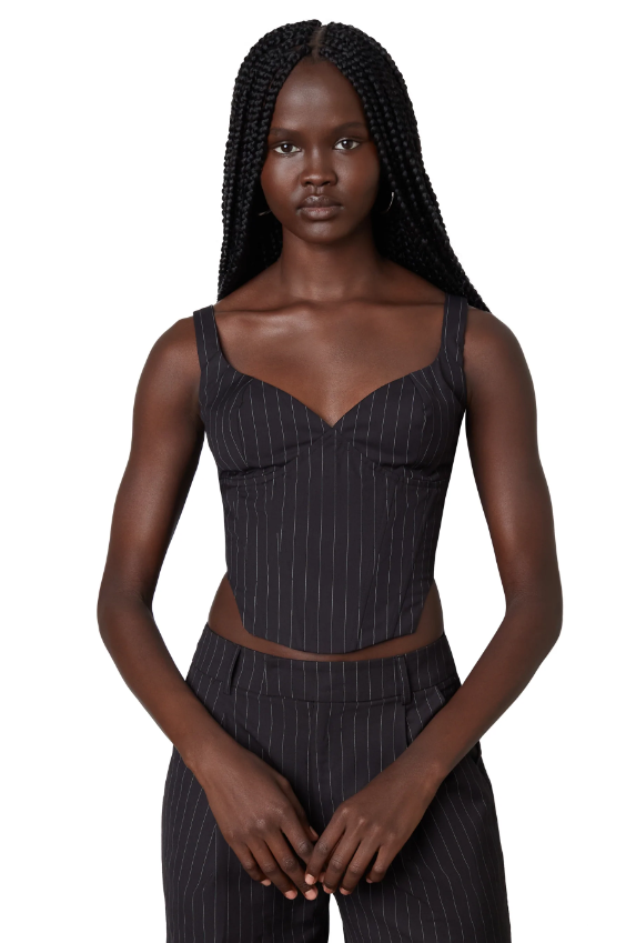 Noa Corset Top, Pinstripe Design