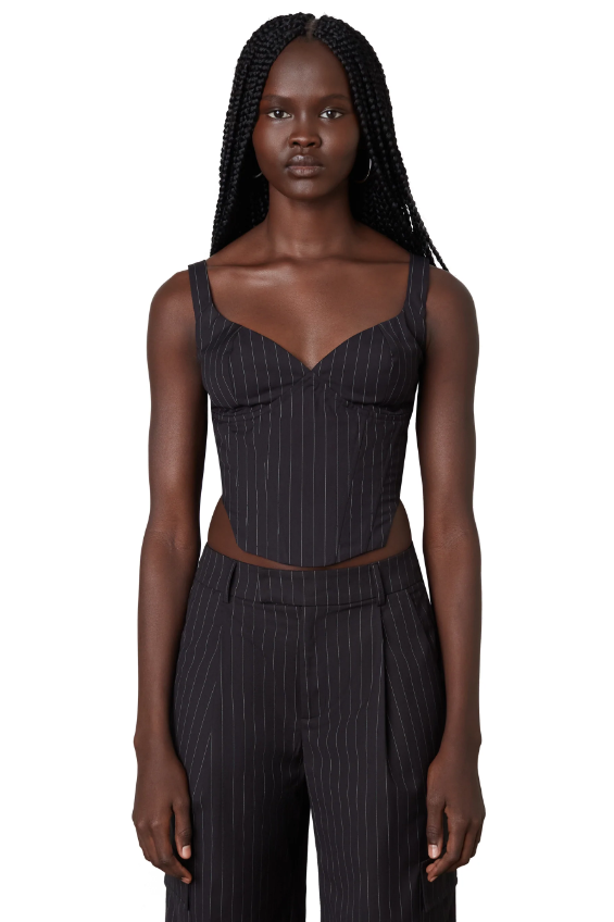 Noa Corset Top, Pinstripe Design